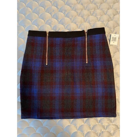 Double Zero Dresses & Skirts - DOUBLE ZERO Size M Plaid Wool Blend Mini Skirt NEW WITH TAGS